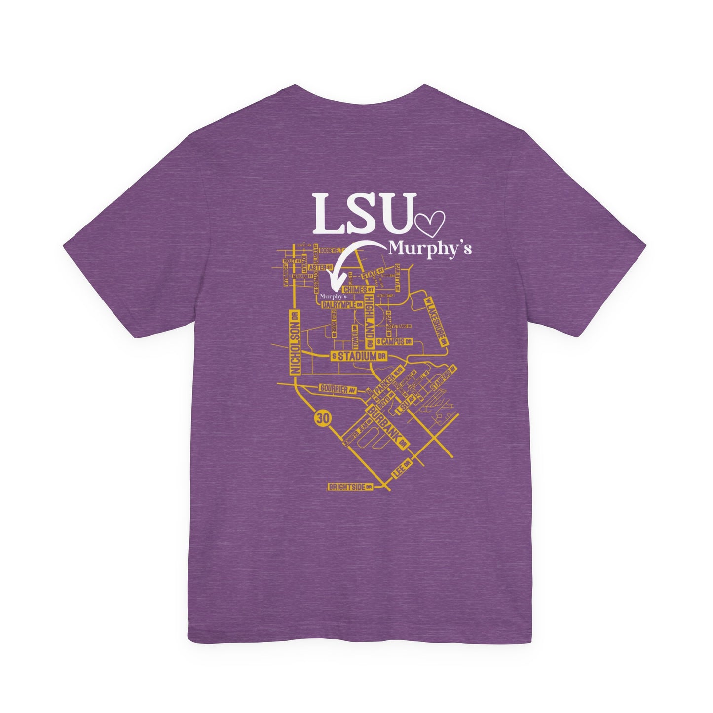 LSU Map Unisex Short Sleeve Tee