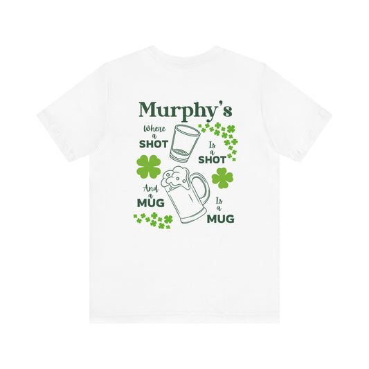 Murphy's Shot Mug Seal  Unisex Short Sleeve Tee (White)
