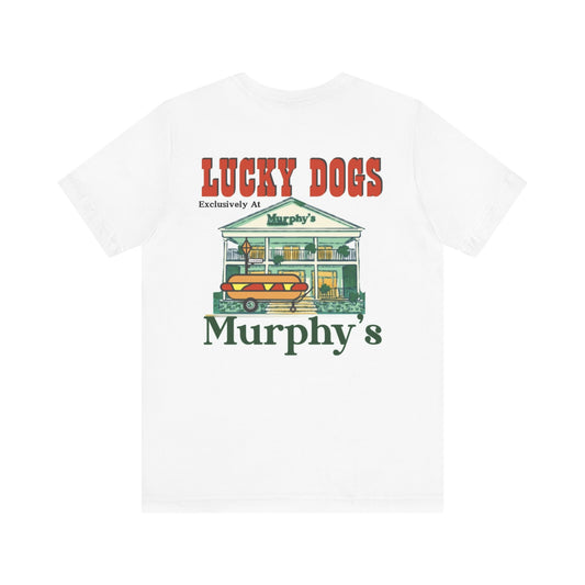 Lucky Dogs Unisex Short Sleeve Tee (White)
