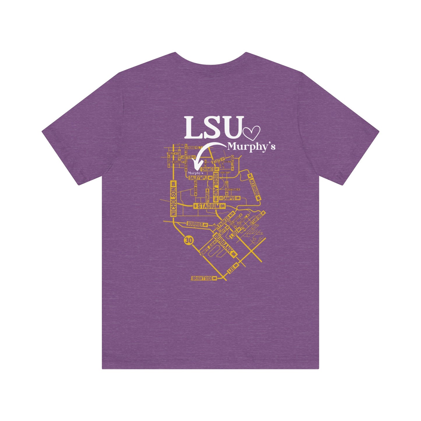 LSU Map Unisex Short Sleeve Tee